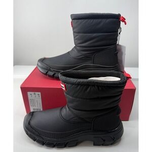 Hunter Womens Intrepid Short Snow Boot Black Waterproof Insulated US 8 NWB